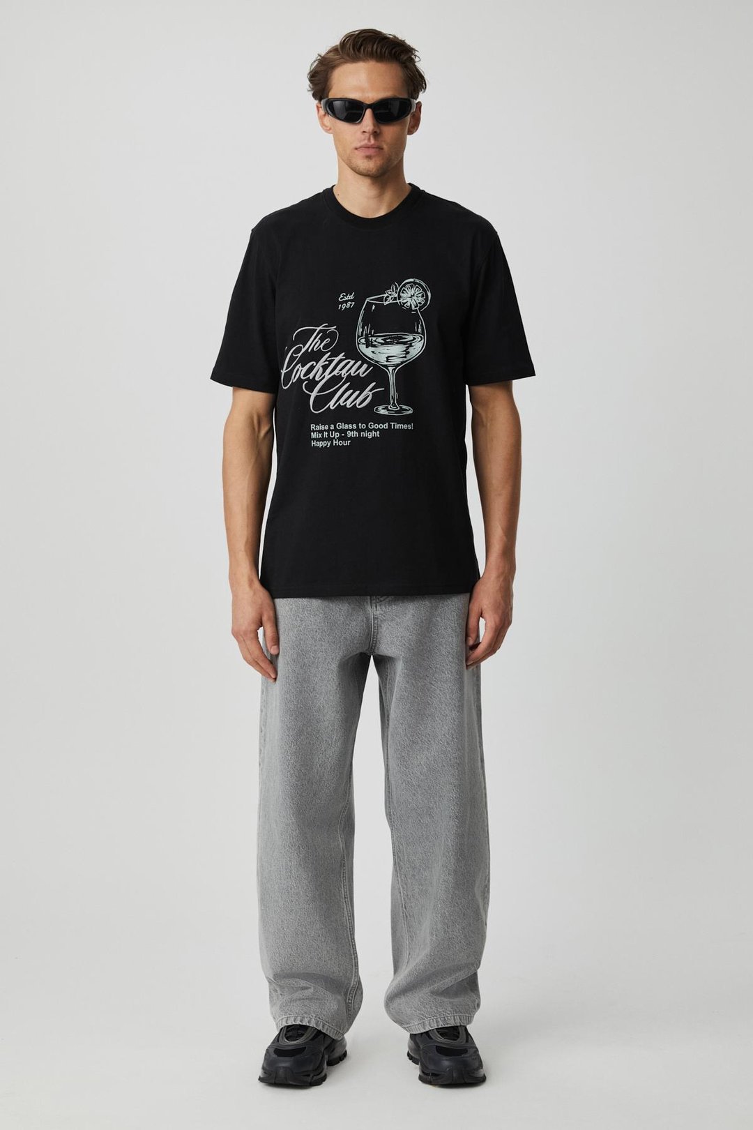 SLAVEN Erkek Süprem Siyah T-Shirt