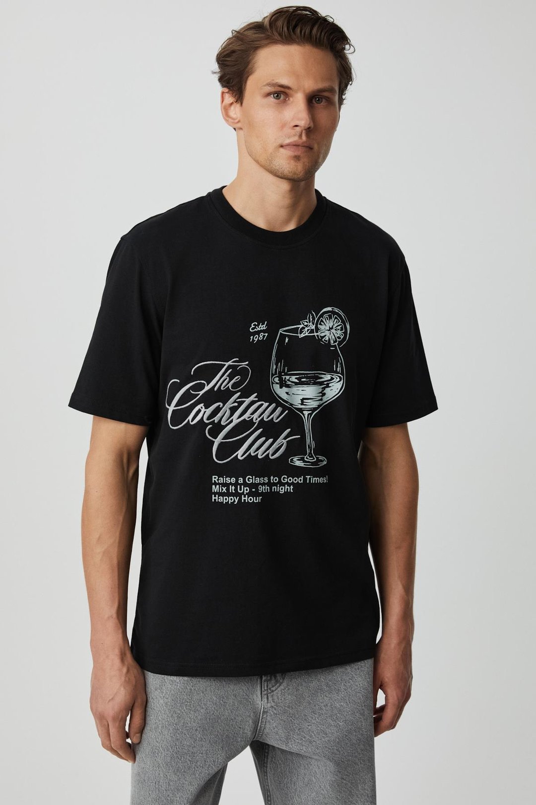 SLAVEN Erkek Süprem Siyah T-Shirt