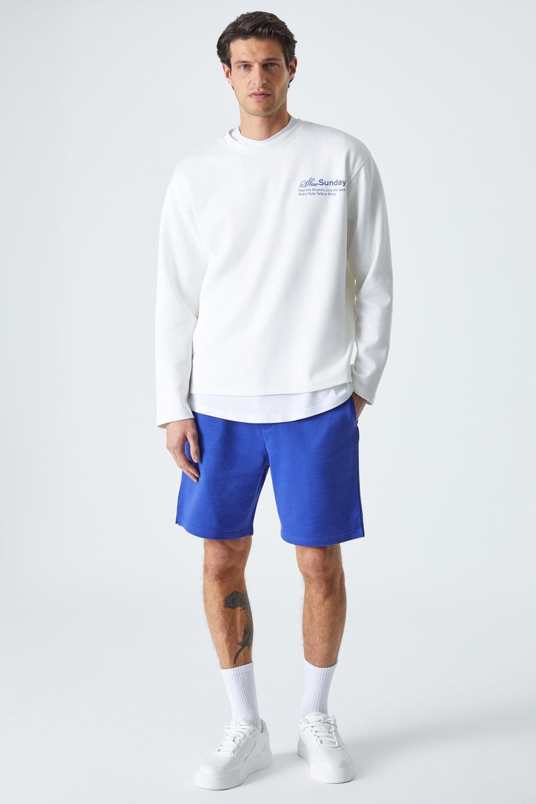 SLOWSUNDAY Erkek Baskı Detaylı Comfort Fit Bisiklet Yaka Ekru T-Shirt