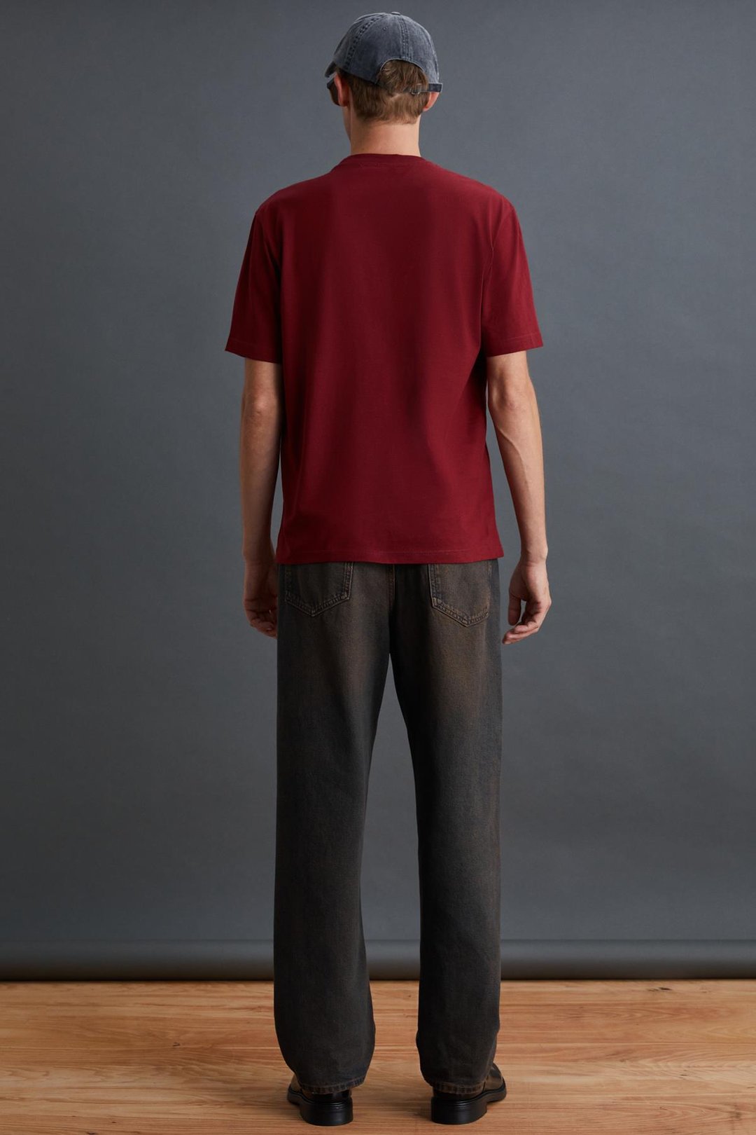 SOLO Erkek Süprem %100 Organik Pamuklu Kalın Dokulu Comfort Fit Bordo T-Shirt