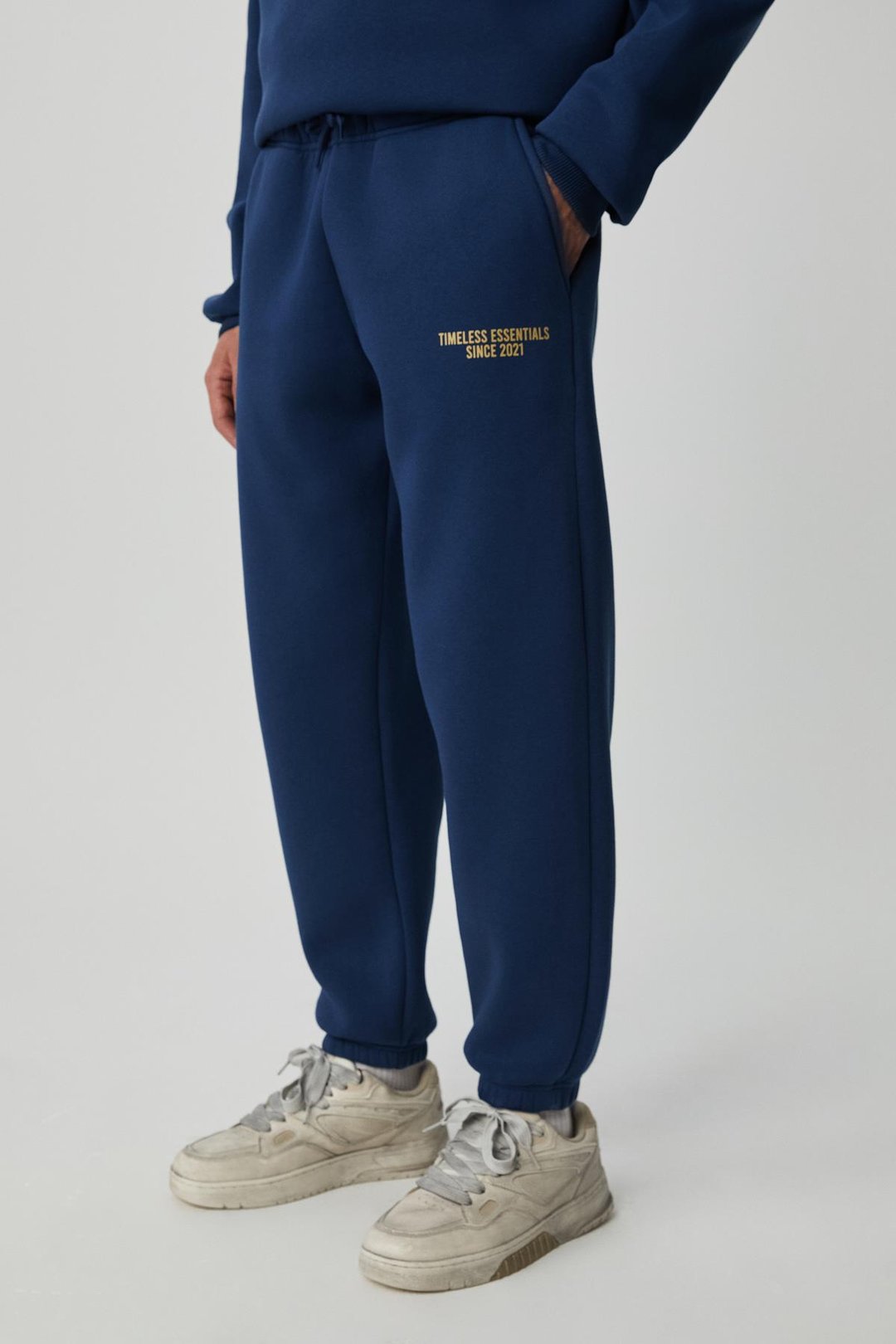 STANDS Erkek Pamuklu İçi Polarlı Yumuşacık Lacivert Eşofman Altı