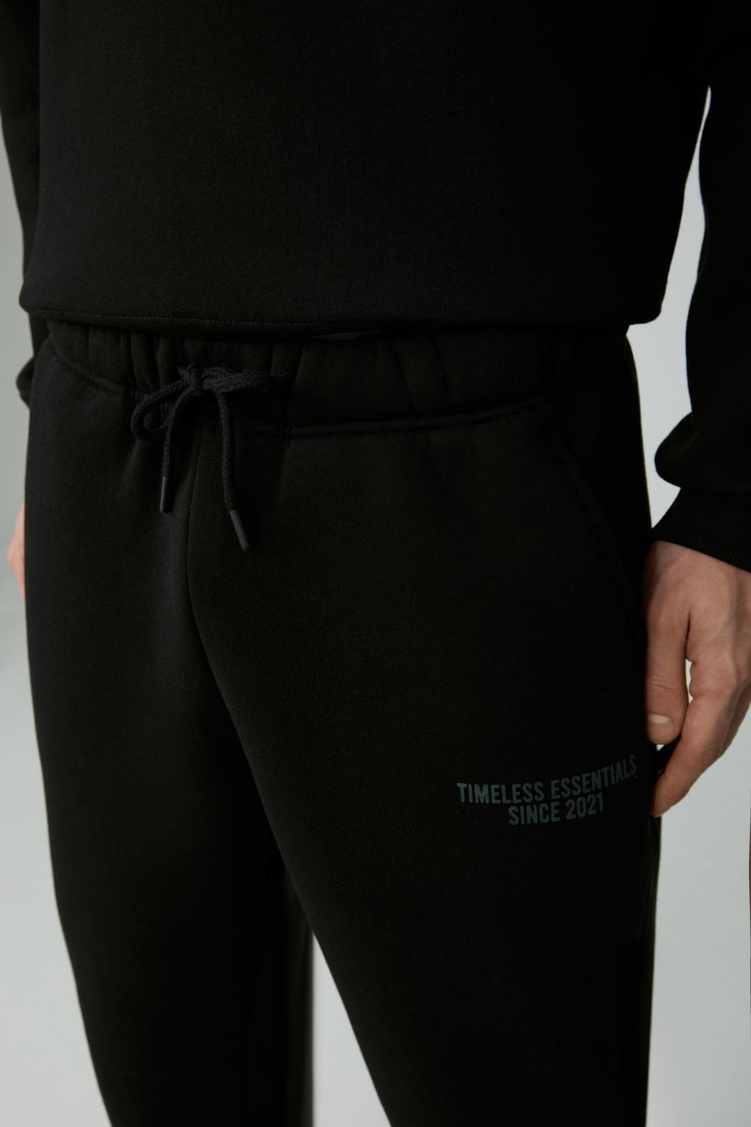 STANDS Erkek Pamuklu İçi Polarlı Yumuşacık Siyah Eşofman Altı