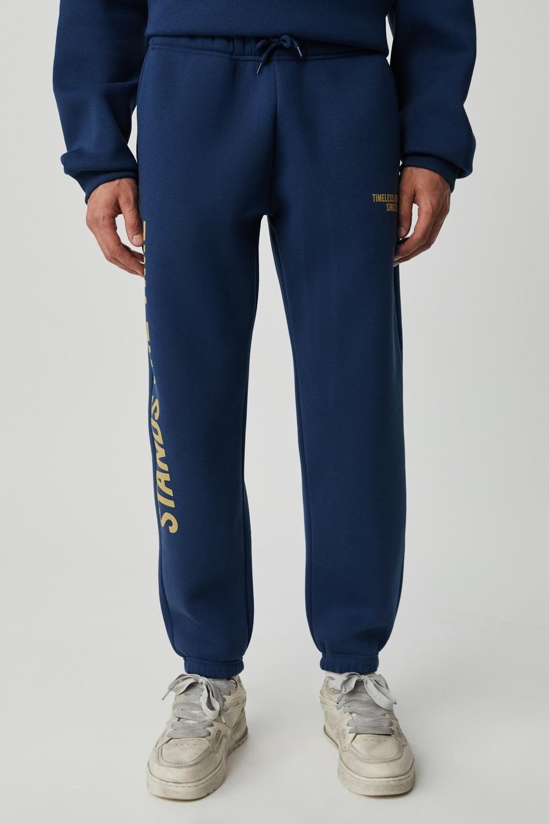 STANDS Erkek Pamuklu İçi Polarlı Yumuşacık Lacivert Eşofman Altı