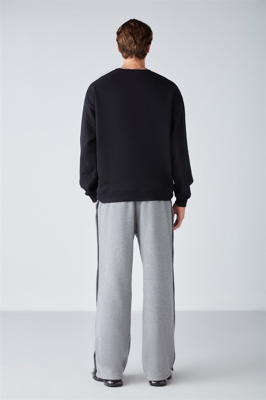 STEPHAN Örme Oversize Siyah  Sweatshirt