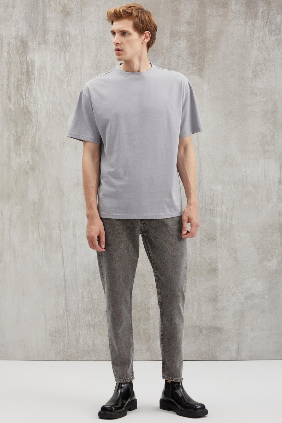 STERLING Basic Relaxed Gri  T-Shirt