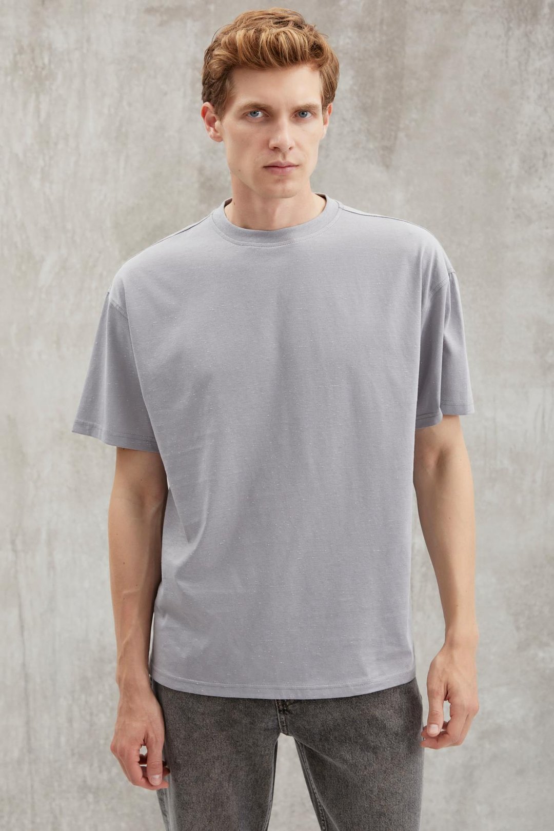 STERLING Basic Relaxed Gri  T-Shirt