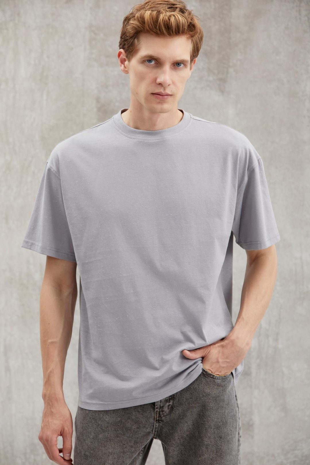 STERLING Basic Relaxed Gri  T-Shirt