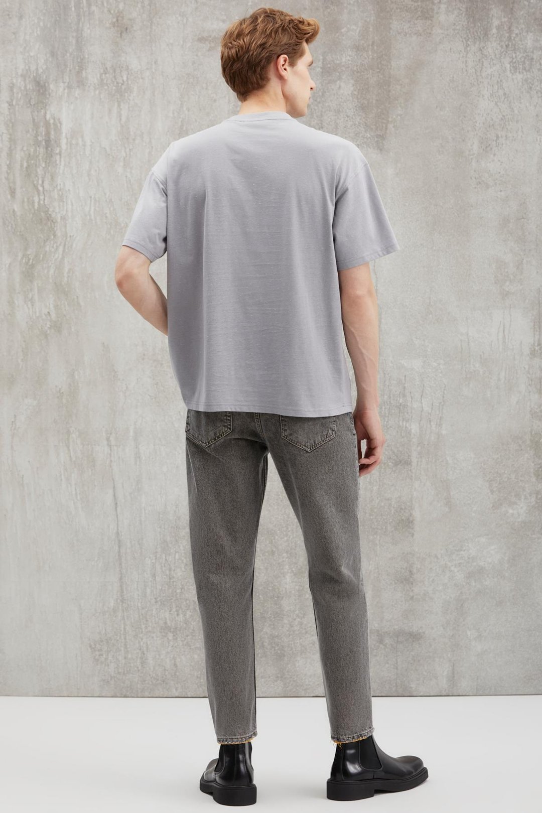 STERLING Basic Relaxed Gri  T-Shirt