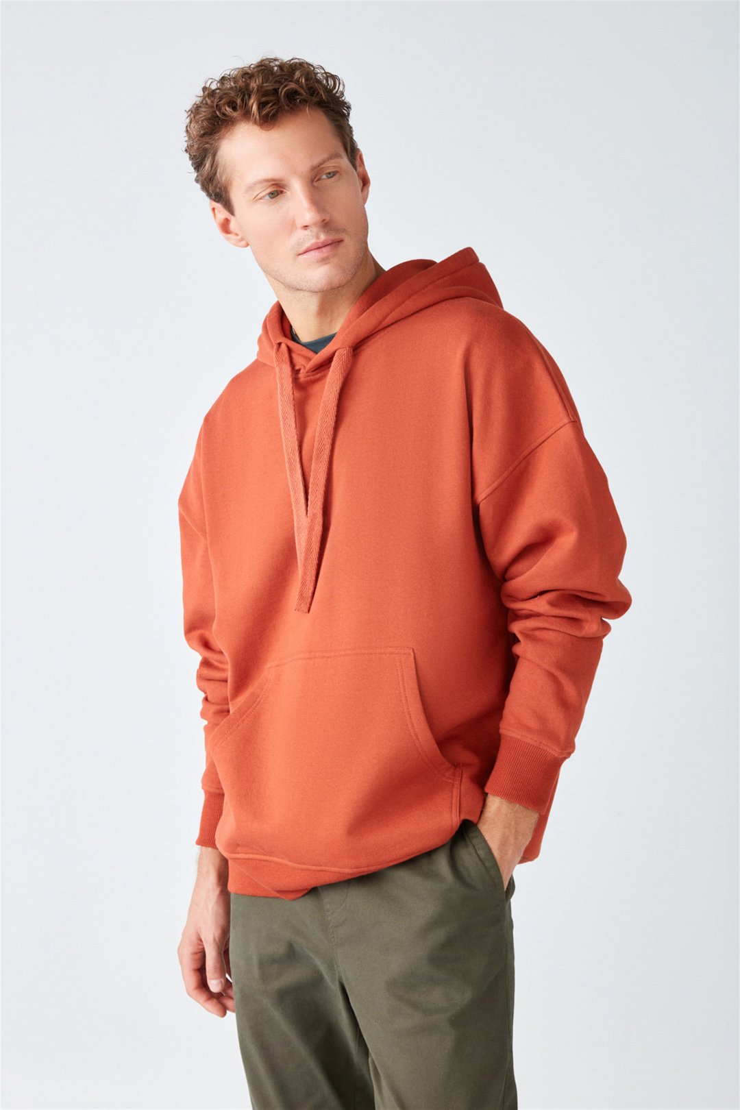 STEVE Örme Oversize Kiremit Rengi  Sweatshirt