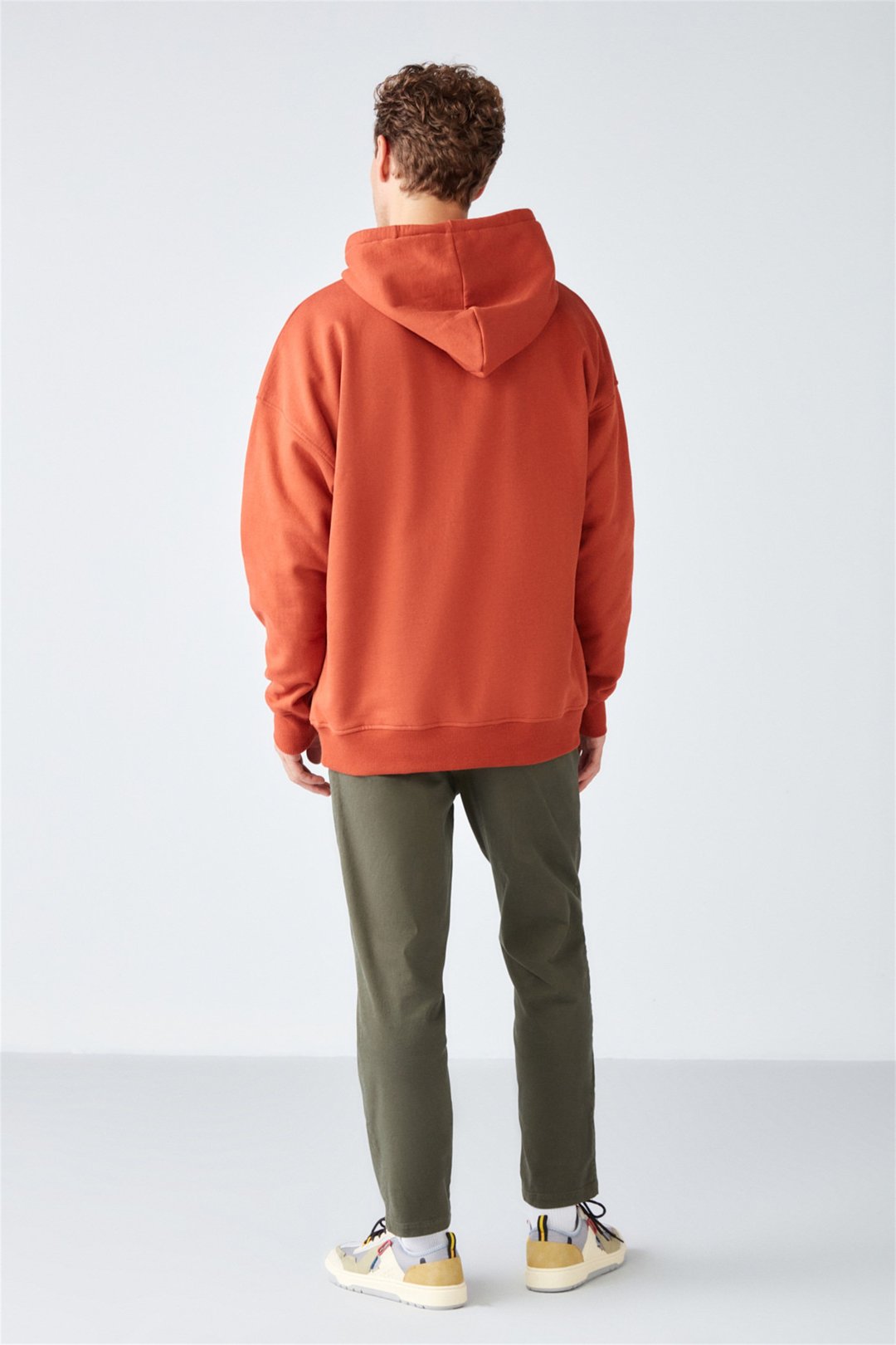 STEVE Örme Oversize Kiremit Rengi  Sweatshirt
