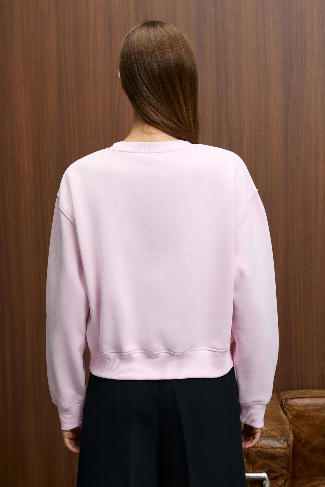 TALMERA Kadın Önü Baskılı Yuvarlak Yaka Pembe Sweatshirt