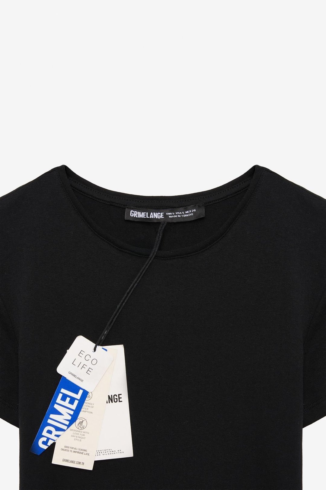 TARELIA Kadın Bisiklet Yaka Kısa Kollu Slim Siyah T-Shirt