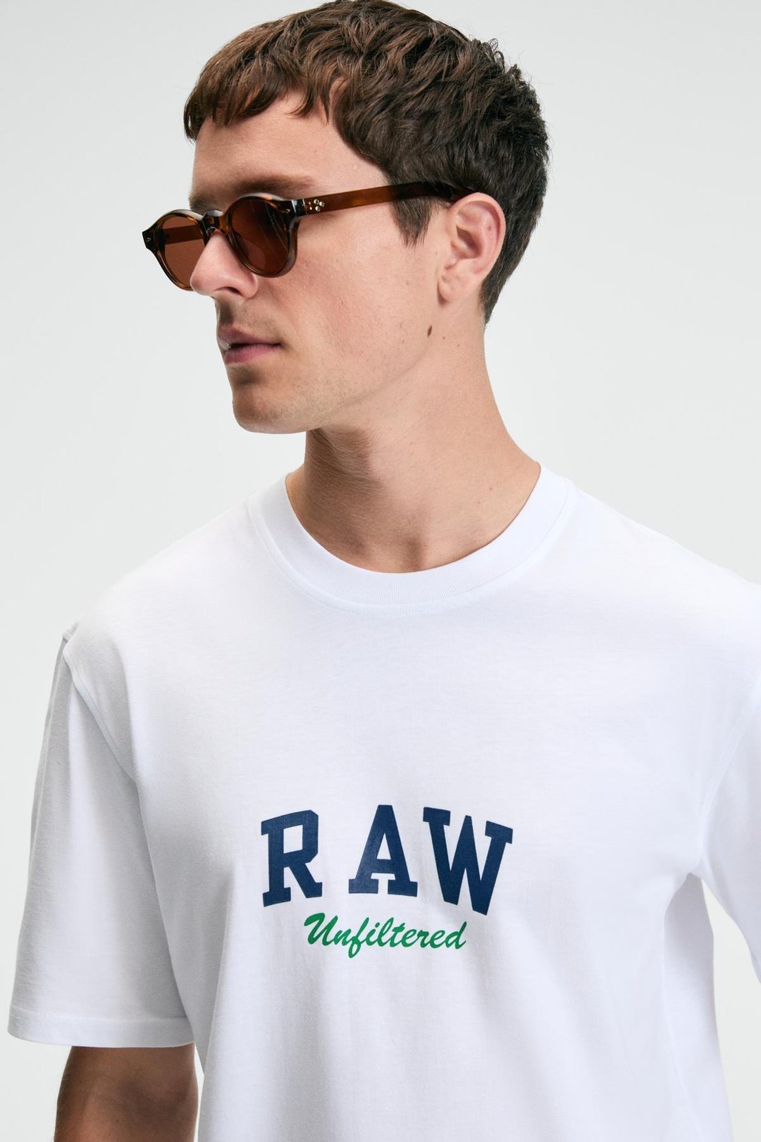 TASTY Erkek %100 Pamuk Oversize Fit Baskılı Kısa Kollu Yuvarlak Yakalı Beyaz T-Shirt