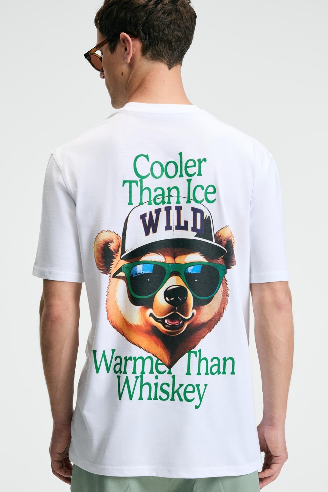 TASTY Erkek %100 Pamuk Oversize Fit Baskılı Kısa Kollu Yuvarlak Yakalı Beyaz T-Shirt