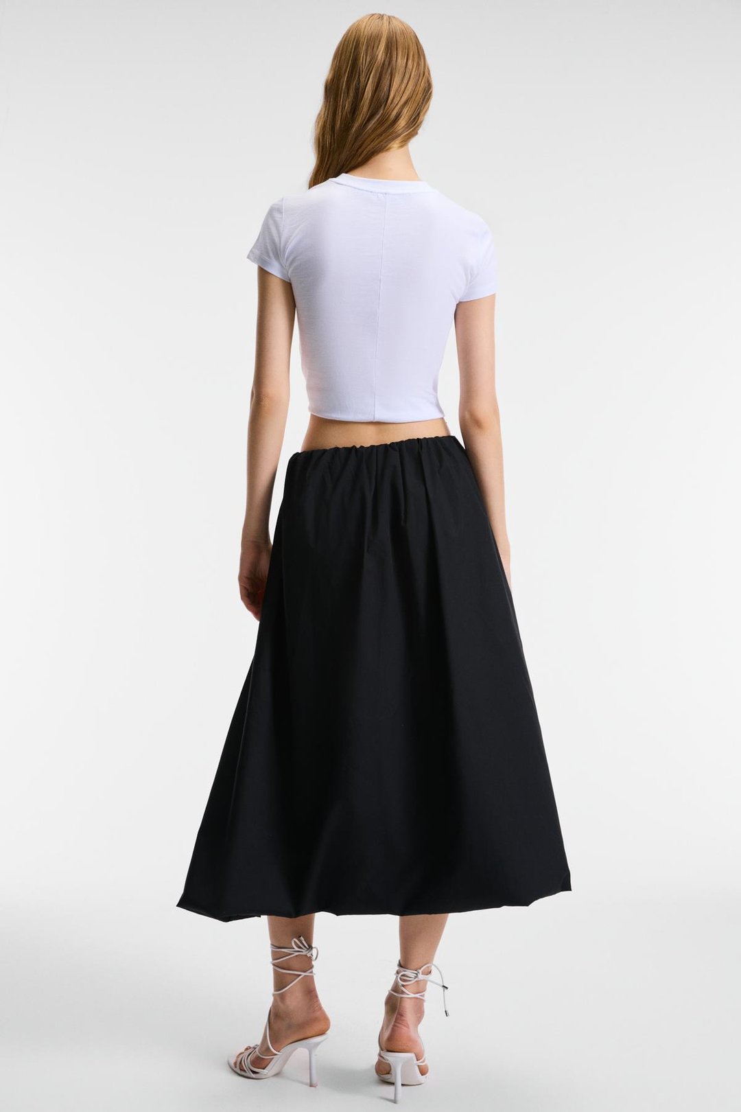 TESSIRA Kadın %100 Pamuk Bisiklet Yaka Baskılı Slim Fit Beyaz T-Shirt