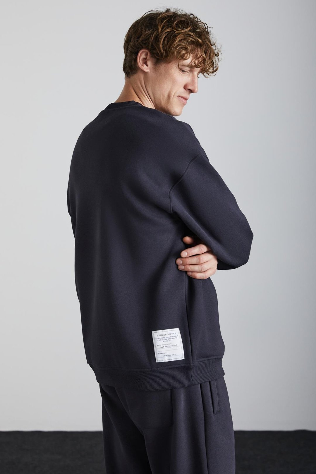 TOKYO Relaxed Oversize Antrasit Tekli Sweatshirt