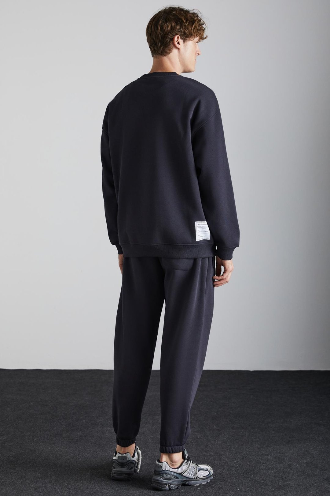 TOKYO Relaxed Oversize Antrasit Tekli Sweatshirt