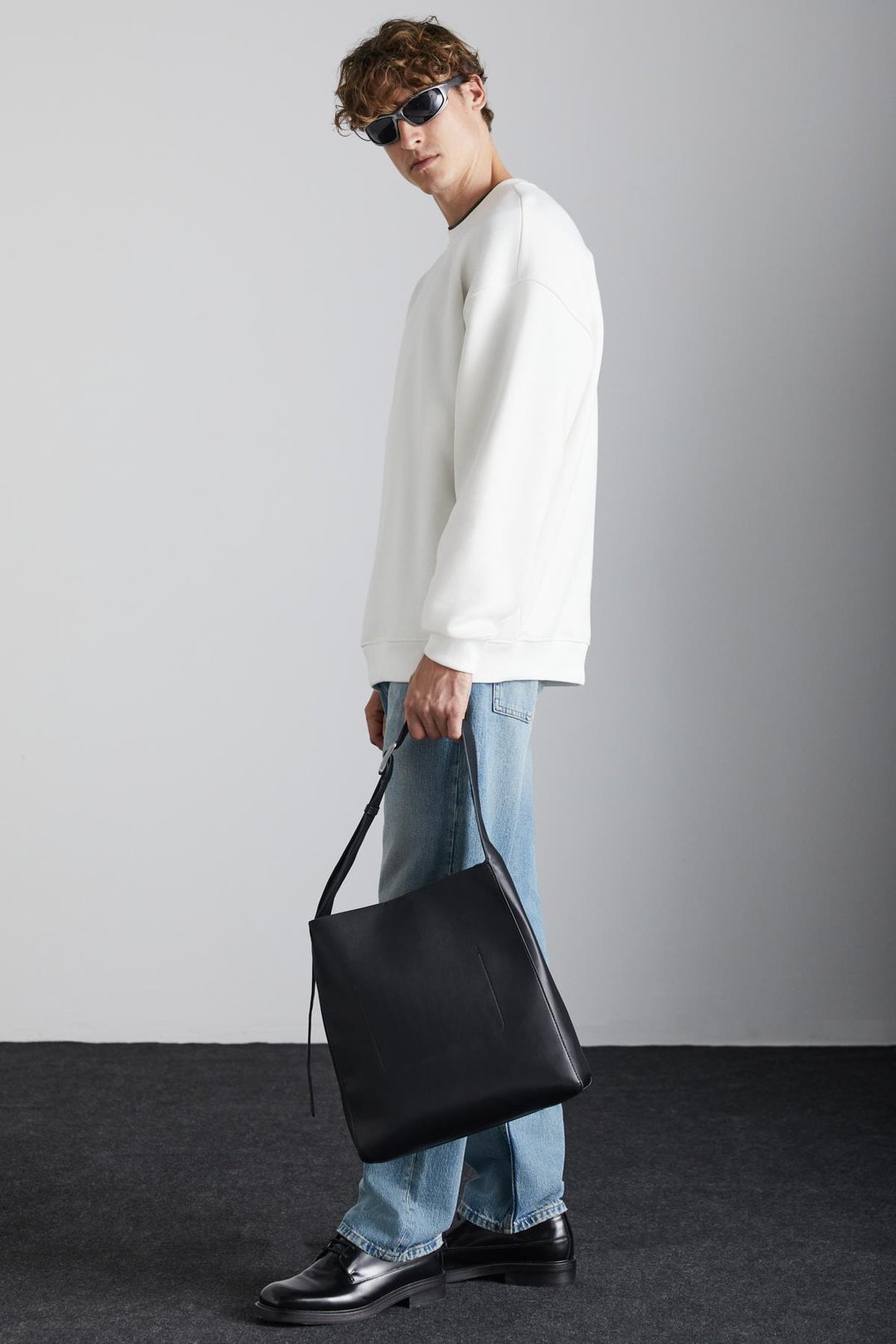 TOKYO Relaxed Oversize Ekru Tekli Sweatshirt