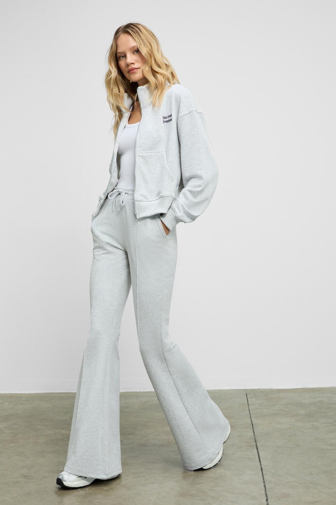 TORINA Kadın Nakış Detaylı Fermuarlı Çift Cepli Relax Grimelanj Ceket