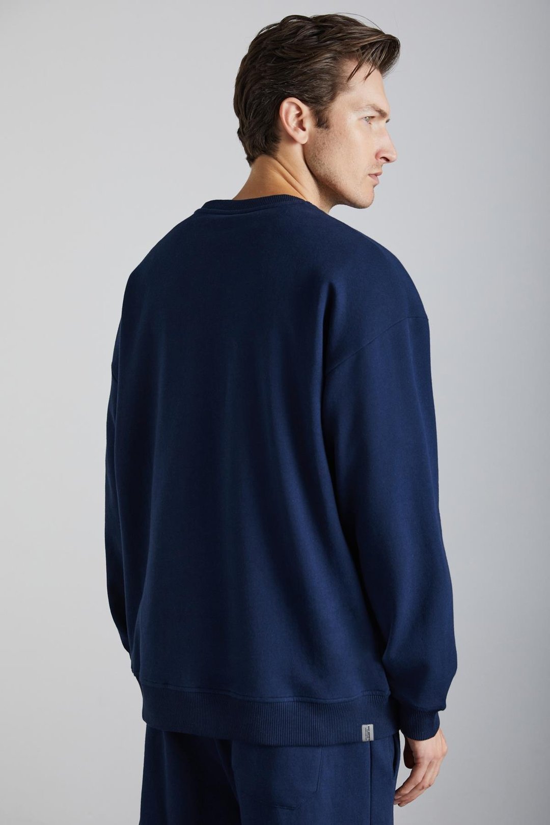 TRAVIS Erkek Organik Kumaşlı Yumuşacık Regular Fit Yuvarlak Yakalı Koyu Lacivert Sweatshirt