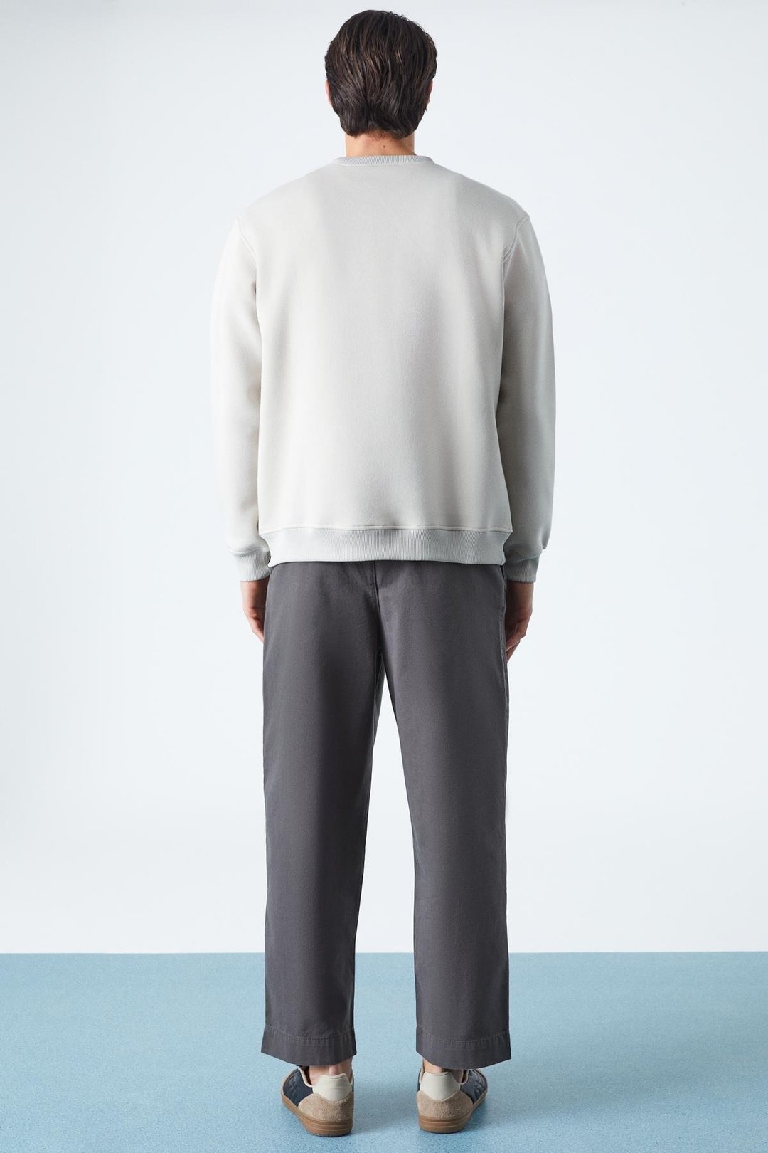 TRAVIS Erkek Organik Kumaşlı Yumuşacık Regular Fit Yuvarlak Yakalı Ekru Sweatshirt