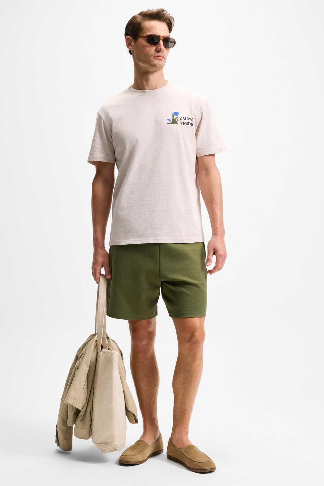 TYRONE Erkek Beli Lastikli Arka Tek Cepli Relaxed Fit Haki Şort