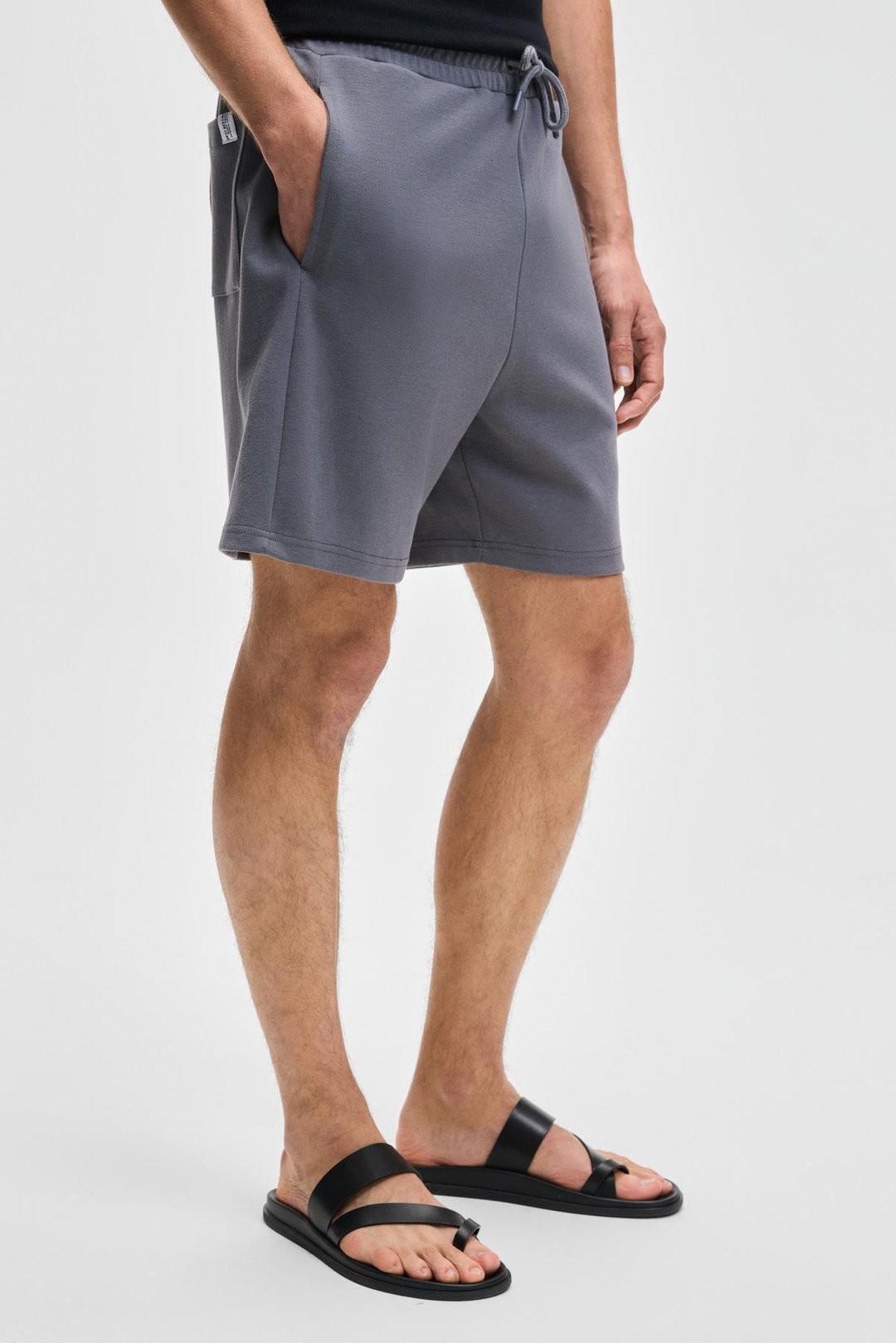 TYRONE Erkek Beli Lastikli Arka Tek Cepli Relaxed Fit Gri Şort