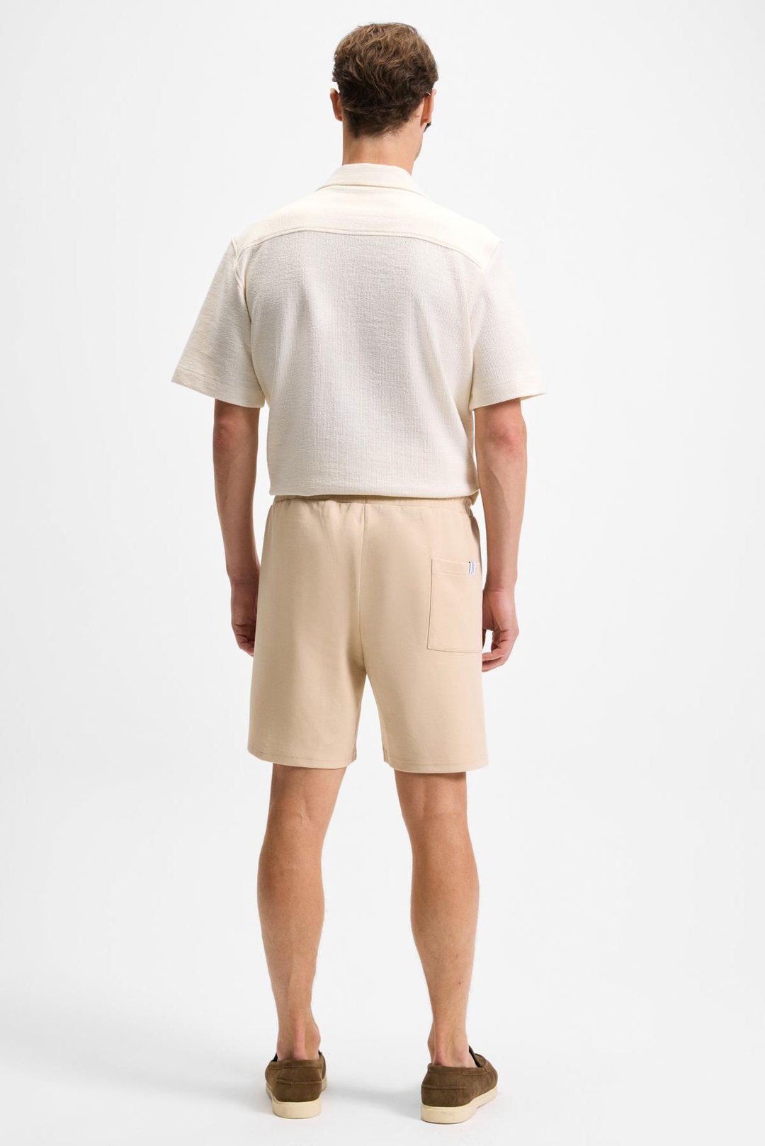 TYRONE Erkek Beli Lastikli Arka Tek Cepli Relaxed Fit Bej Şort