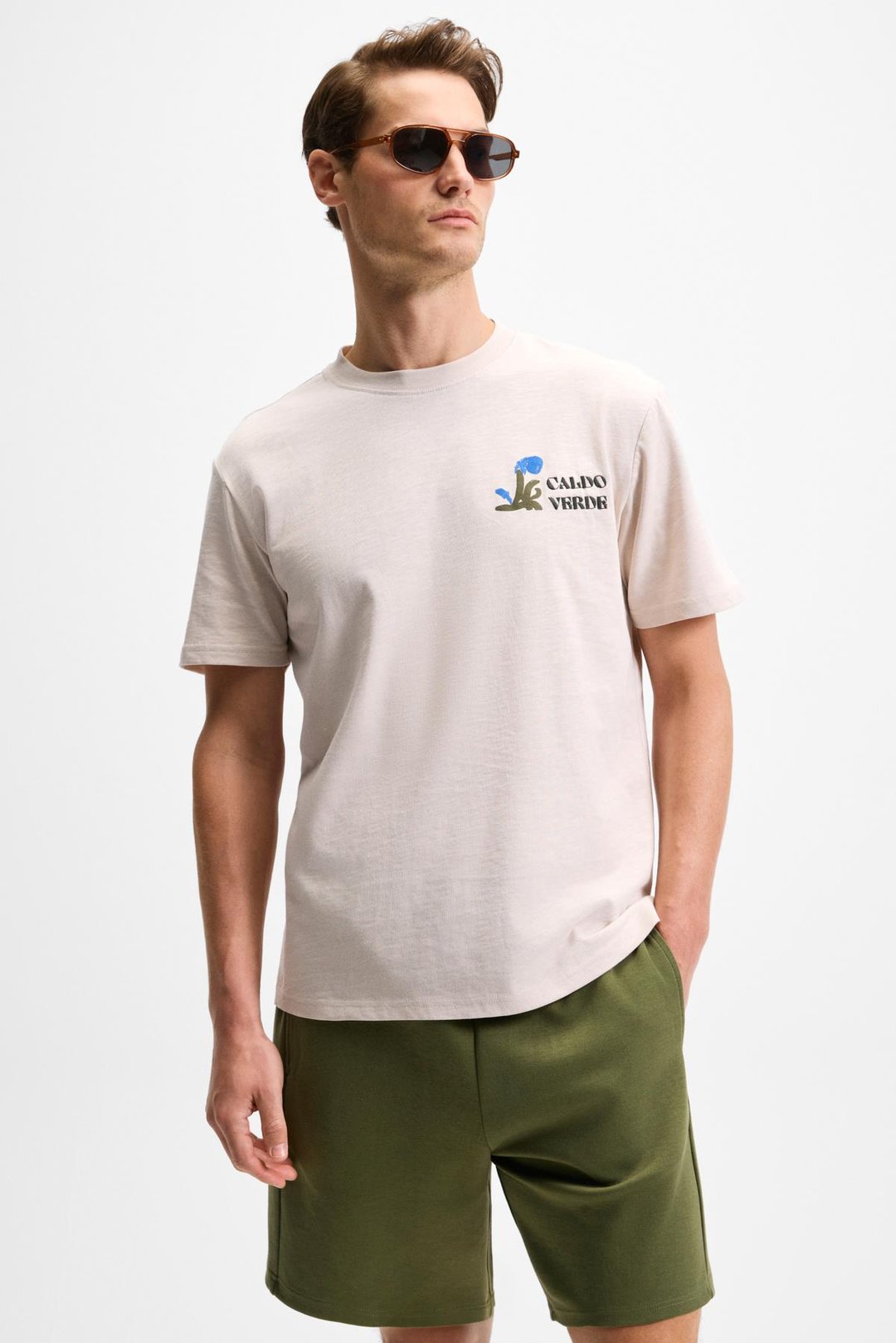 TYRONE Erkek Beli Lastikli Arka Tek Cepli Relaxed Fit Haki Şort