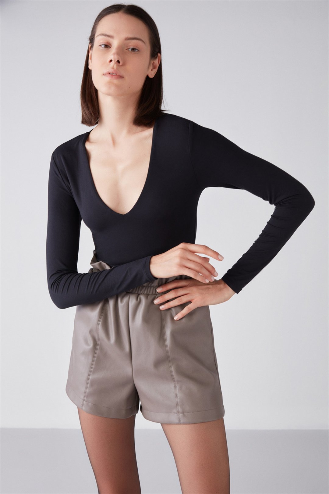 VALERI Örme Slim Fit Siyah  Body