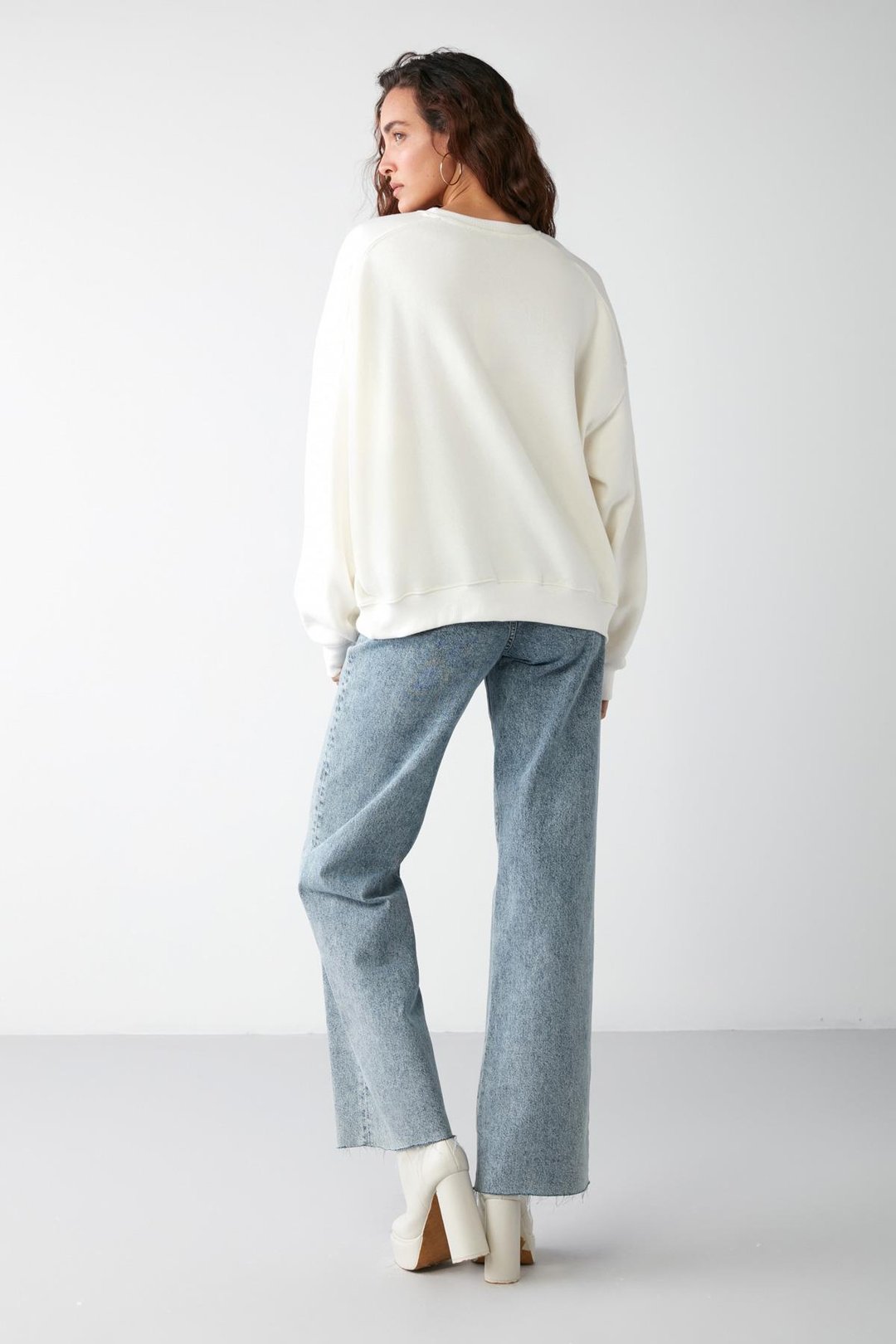 VANELTINA Relaxed Oversize Vanilya Tekli Sweatshirt