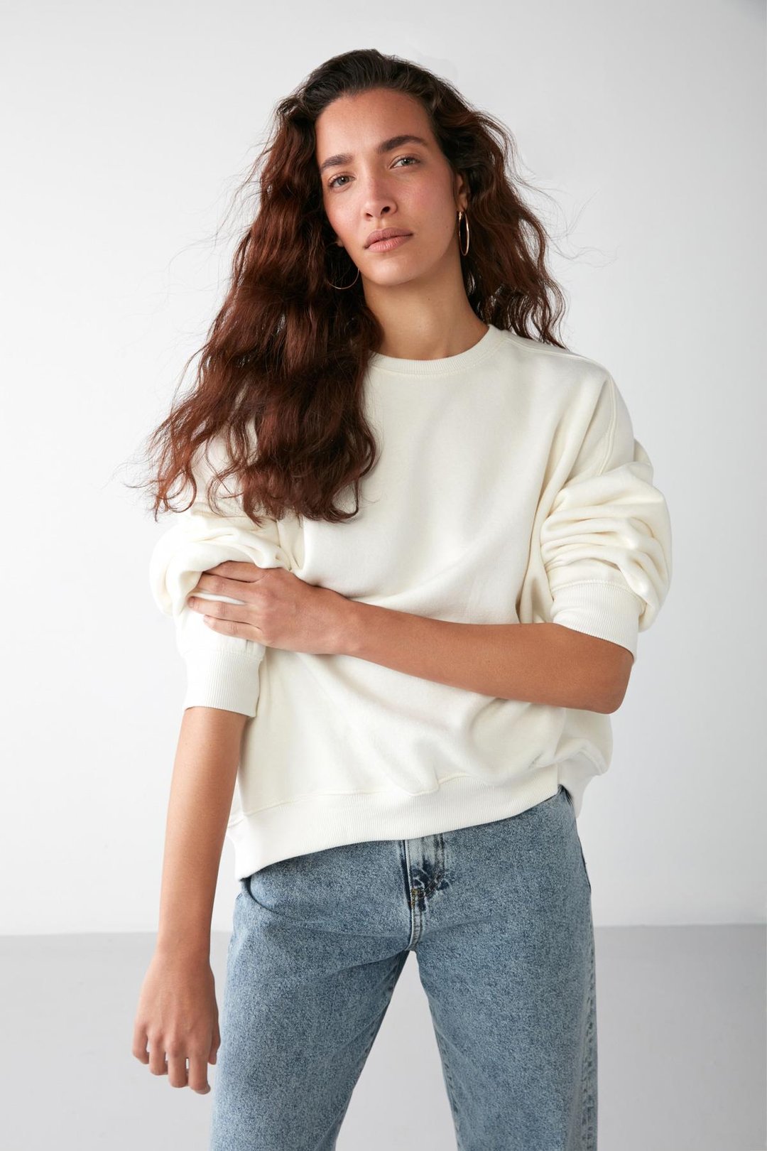 VANELTINA Relaxed Oversize Vanilya Tekli Sweatshirt