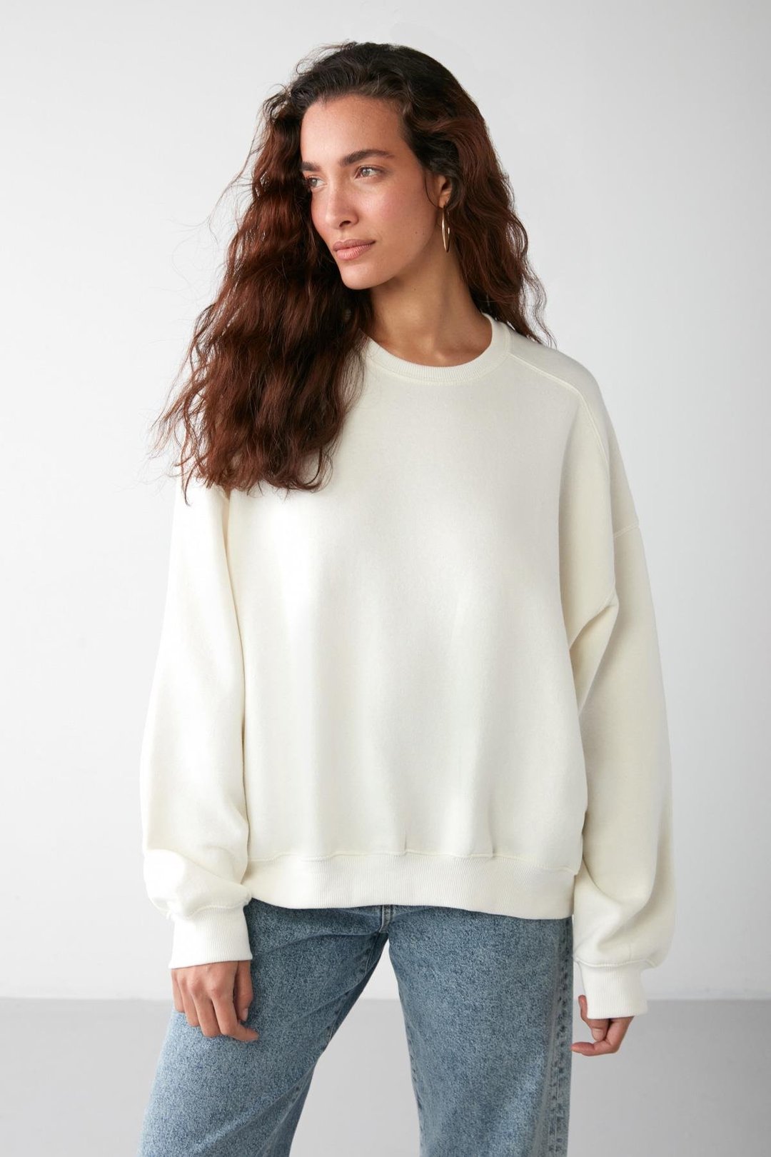 VANELTINA Relaxed Oversize Vanilya Tekli Sweatshirt