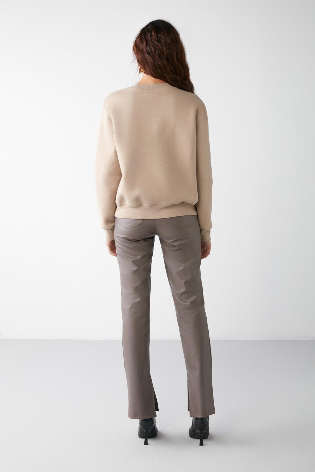 VANELTINA Relaxed Oversize Vizon Tekli Sweatshirt