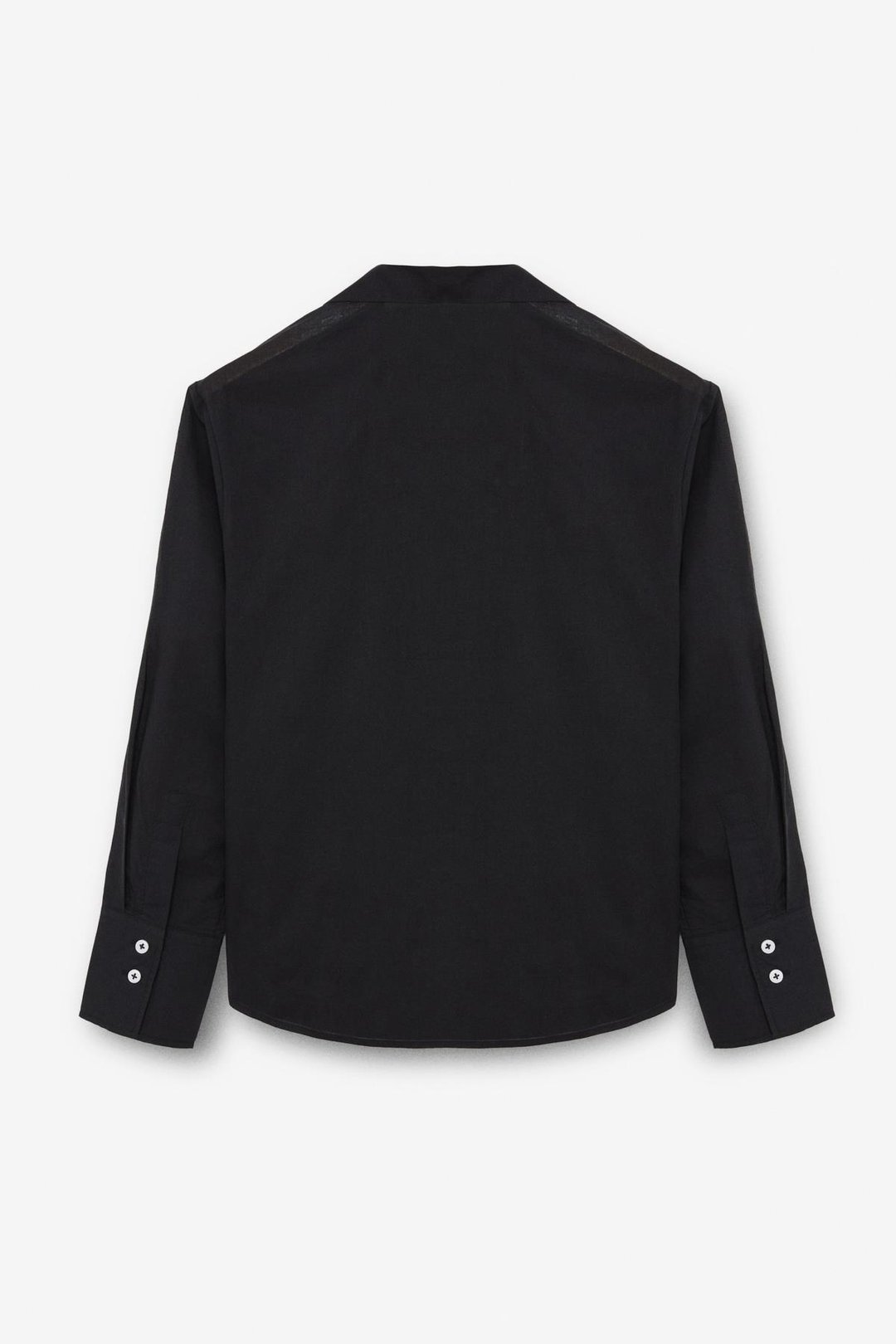 VARAZDIN Kadın Oversize Uzun Kollu %100 Pamuk Gömlek Yaka Uzun İnce Siyah Gömlek