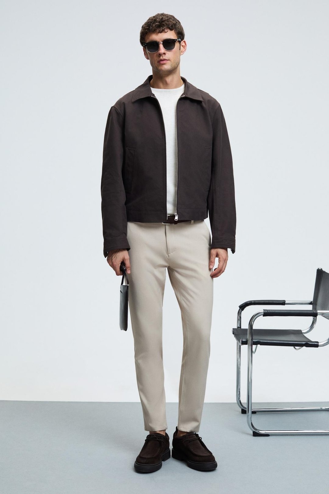 VAREX Erkek Yuvarlak Yaka Basic Slim Fit Triko Ekru Kazak