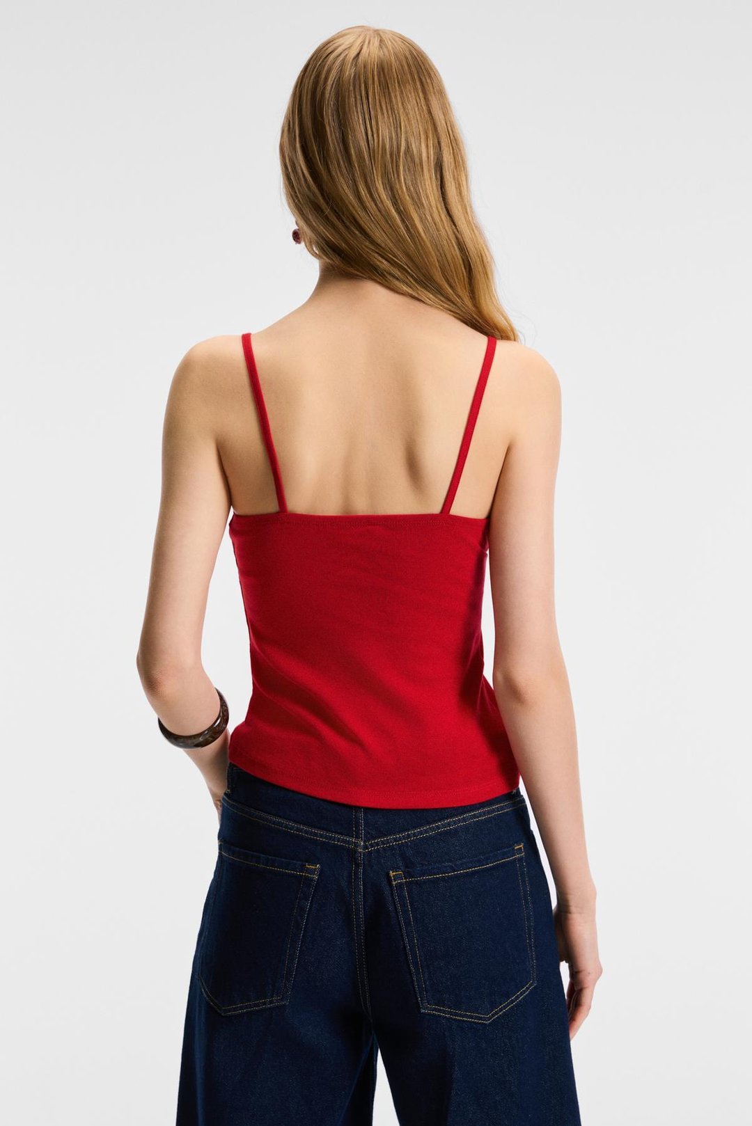 VELISTRA Kadın Üçgen Göğüs Kuplu Dantel Detaylı Ayar Askılı Kırmızı Atlet