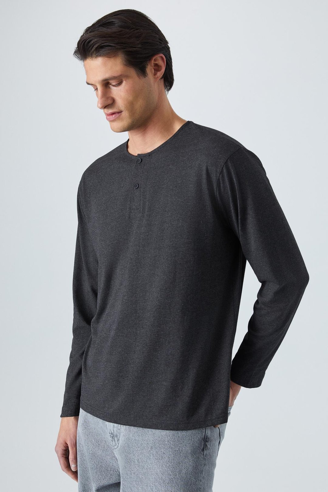 VENEZIA Erkek Özel Rustik Dokulu Antrasit Sweatshirt