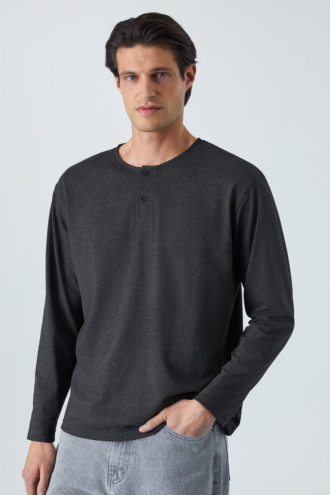 VENEZIA Erkek Özel Rustik Dokulu Antrasit Sweatshirt