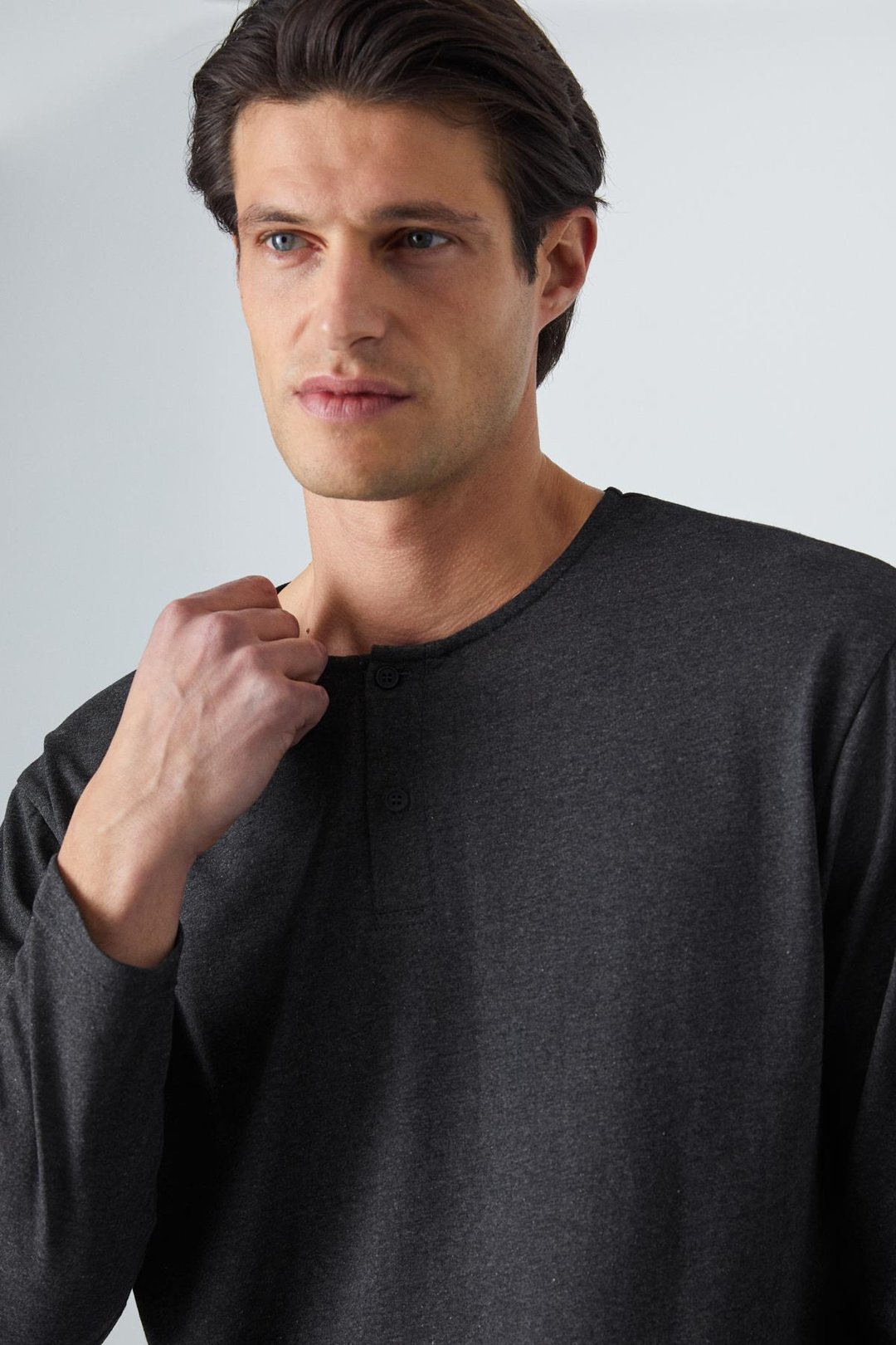 VENEZIA Erkek Özel Rustik Dokulu Antrasit Sweatshirt