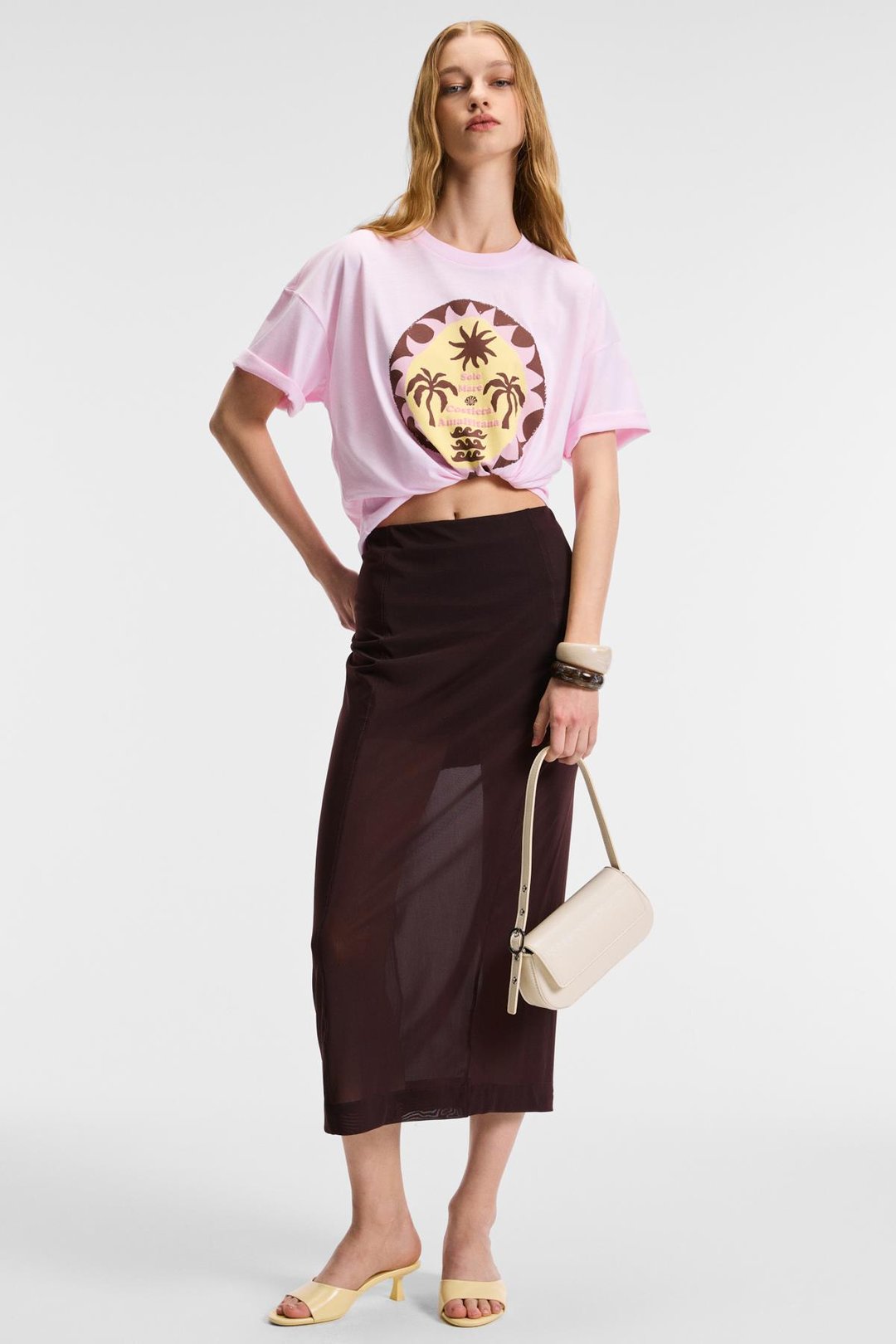 VEYMIRA Kadın %100 Pamuk Bisiklet Yaka Kısa Kollu Oversize Fit Pembe T-Shirt