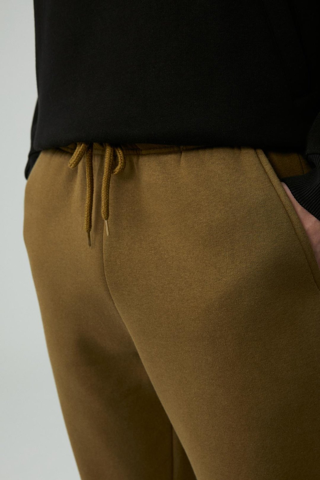 VIEGO Erkek Pamuklu İçi Polarlı Yumuşacık Relaxed Haki Eşofman Altı