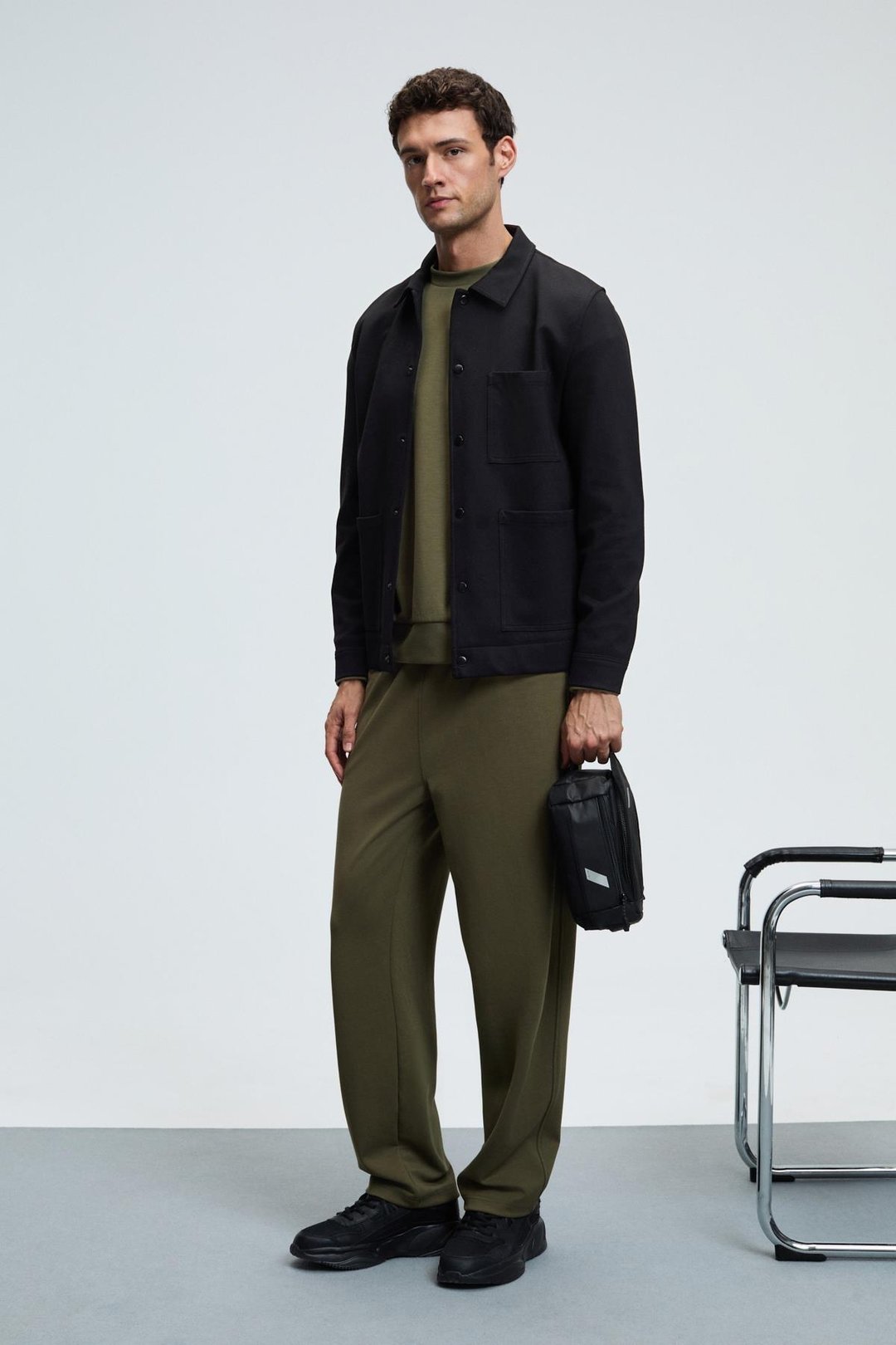 VIENTO Erkek Bisiklet Yaka Uzun Kollu Regular Fit Haki Sweatshirt