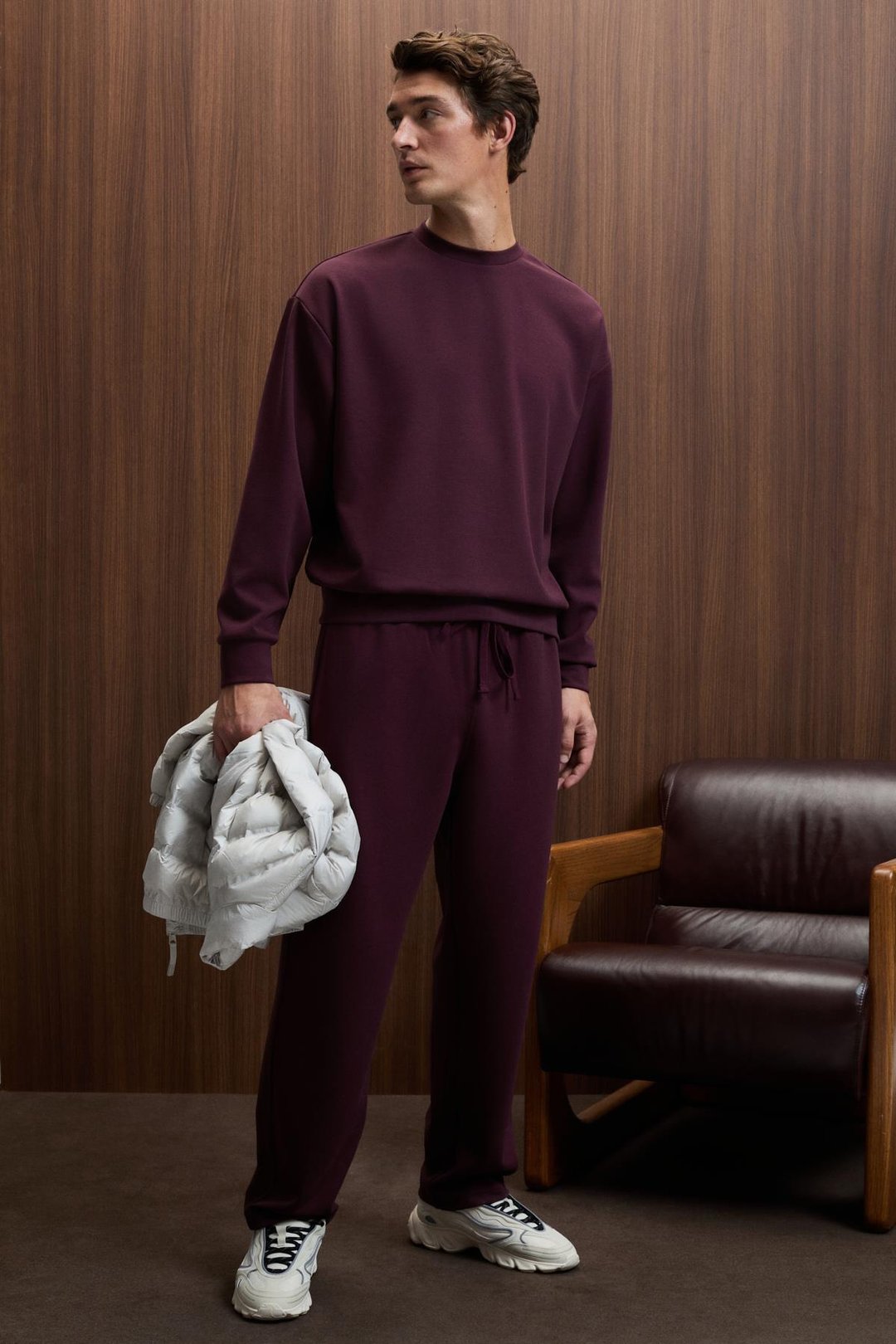 VIENTO Erkek Bisiklet Yaka Uzun Kollu Regular Fit Bordo Sweatshirt