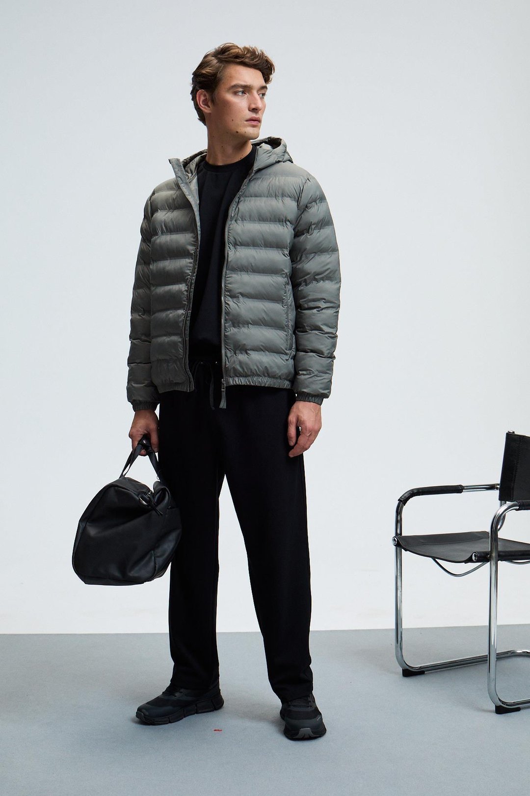 VIENTO Erkek Bisiklet Yaka Uzun Kollu Regular Fit Siyah Sweatshirt