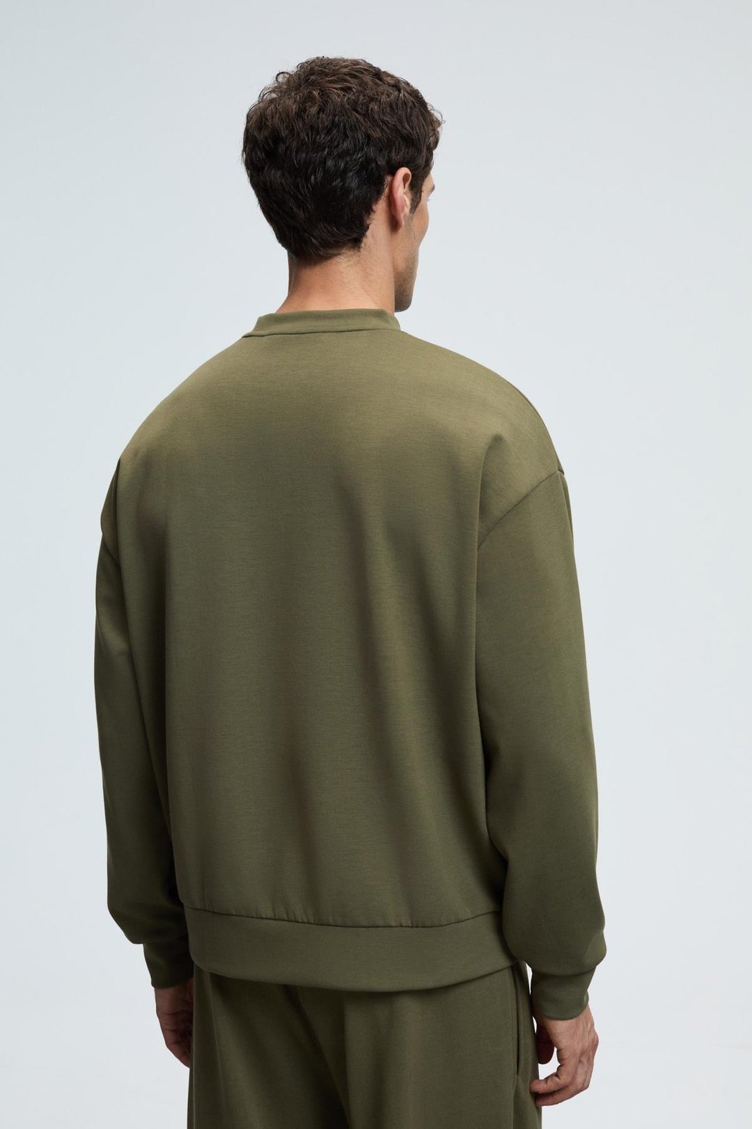 VIENTO Erkek Bisiklet Yaka Uzun Kollu Regular Fit Haki Sweatshirt