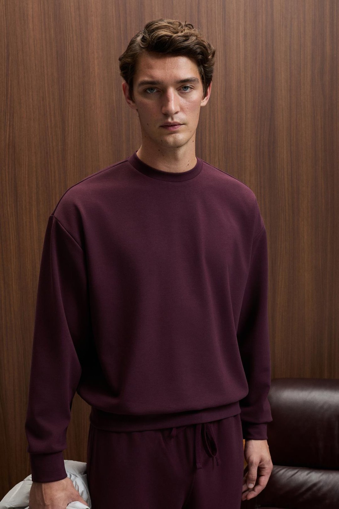 VIENTO Erkek Bisiklet Yaka Uzun Kollu Regular Fit Bordo Sweatshirt