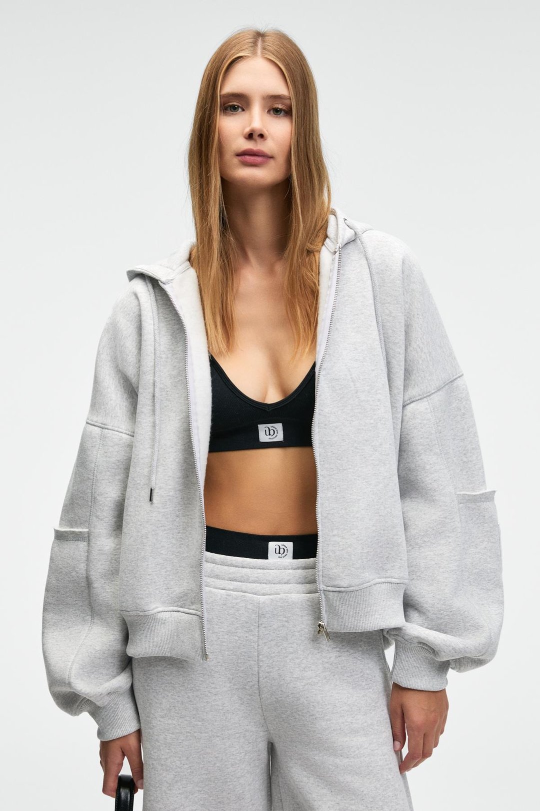 VIVIENNE Kadın Metal Fermuarlı Kapüşonlu Kolda Süs Etiket Ve Cep Detaylı Grimelanj Sweatshirt