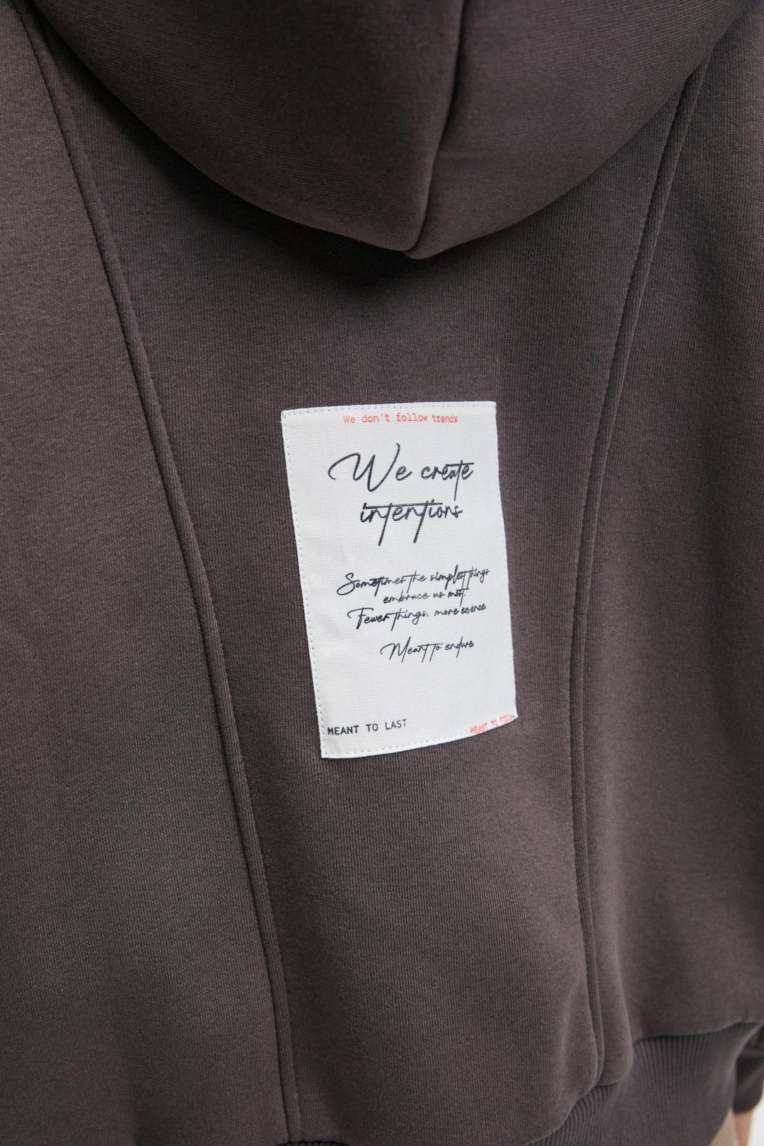 VYSELLE Kadın Önü Kesikli Metal Fermuarlı Kapüşonlu Etiket Detaylı Oversize Antrasit Sweatshirt