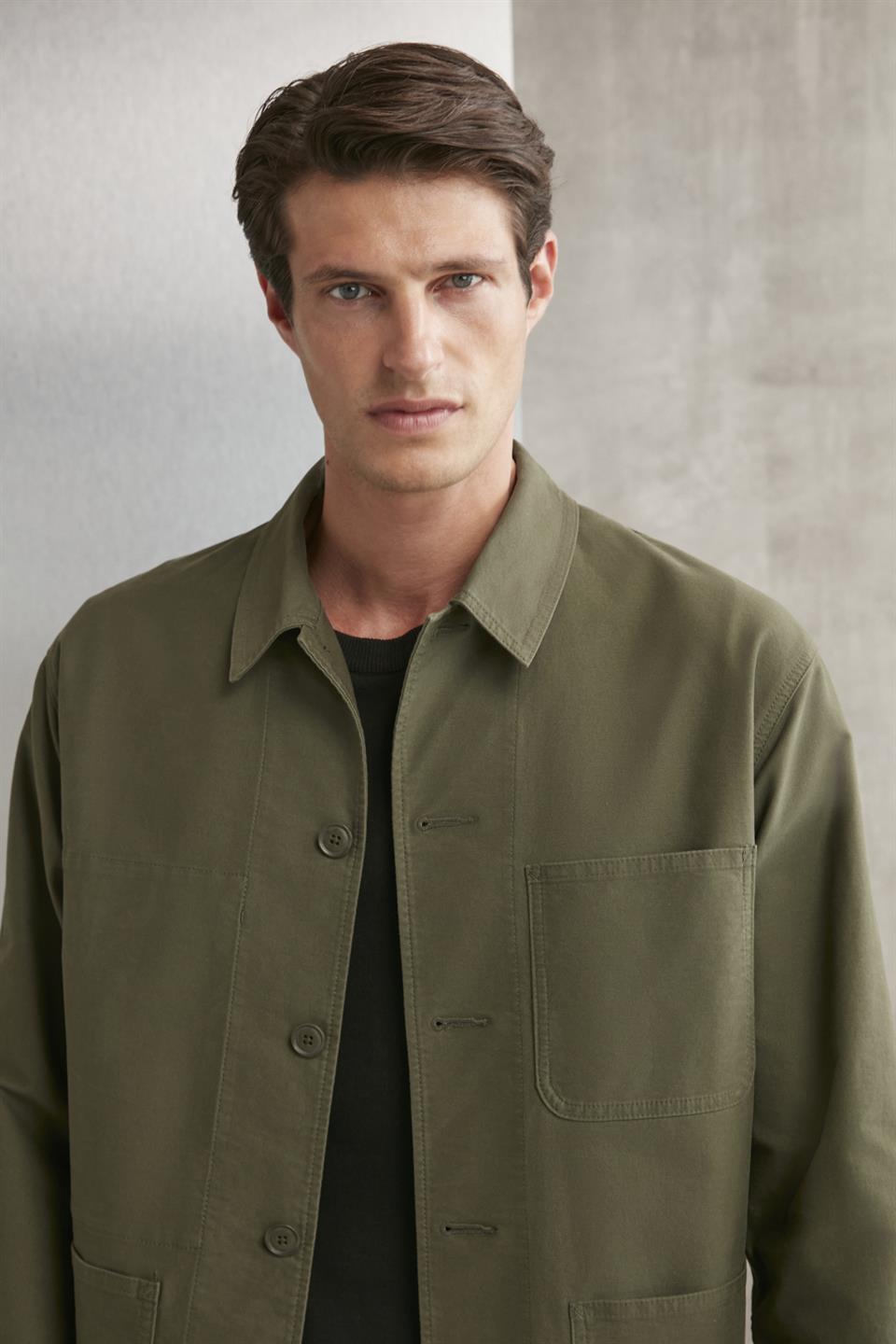 WAGNER  Regular Haki Tekli Ceket